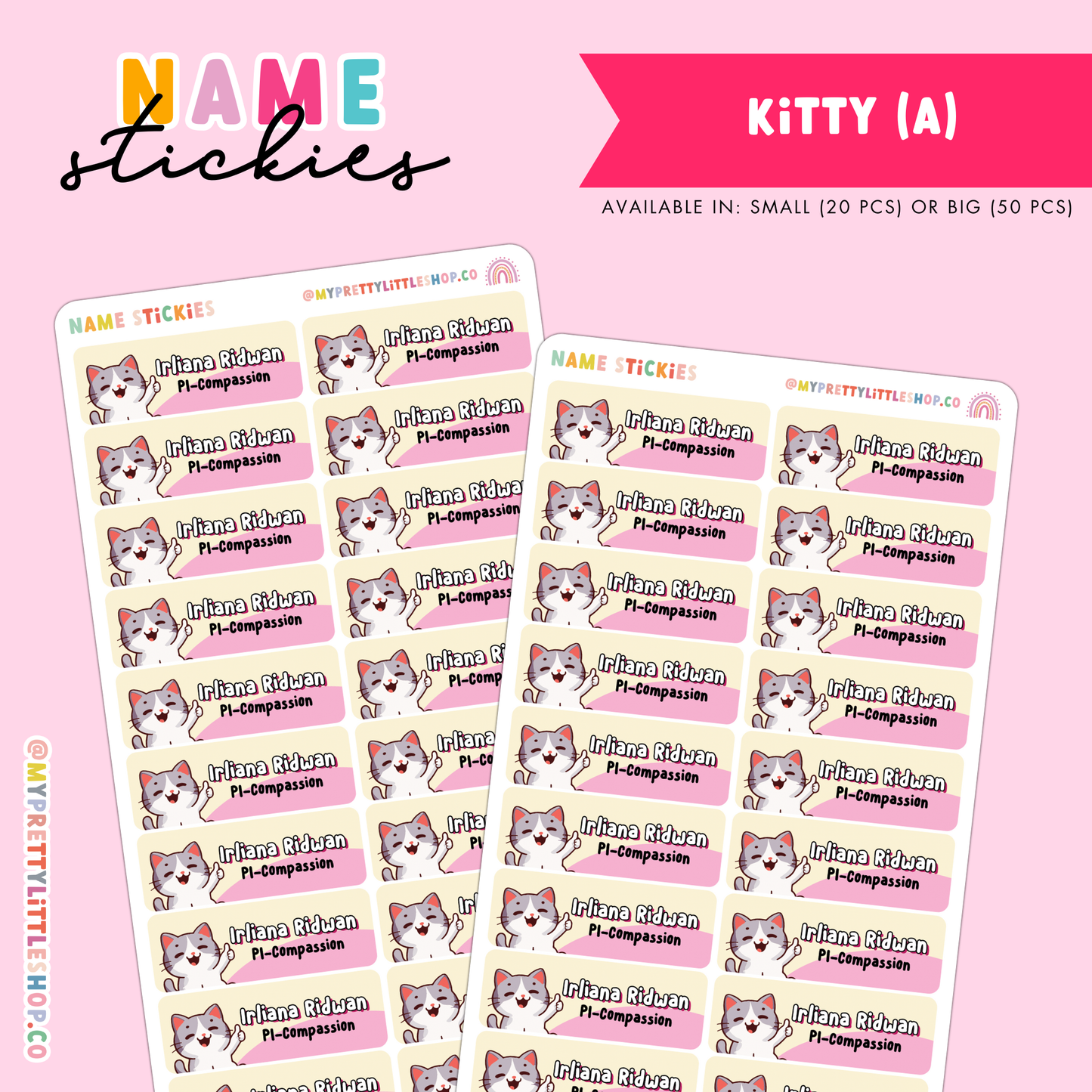 *NEW!* Kitty (A) Name Stickies