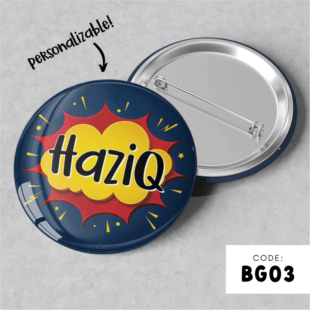 PERSONALISABLE BADGE - BG03