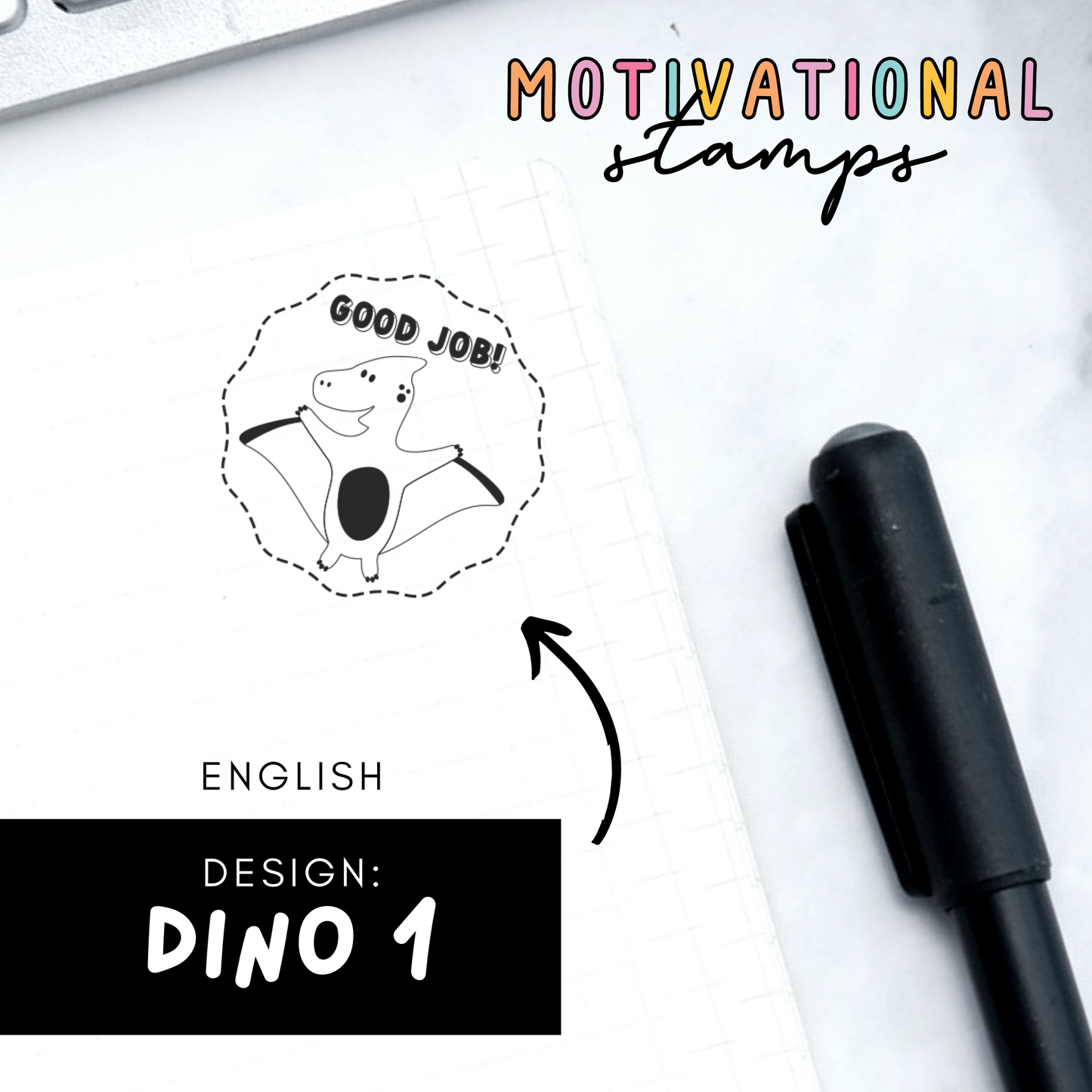 Dino 1 -- Motivational Stamps