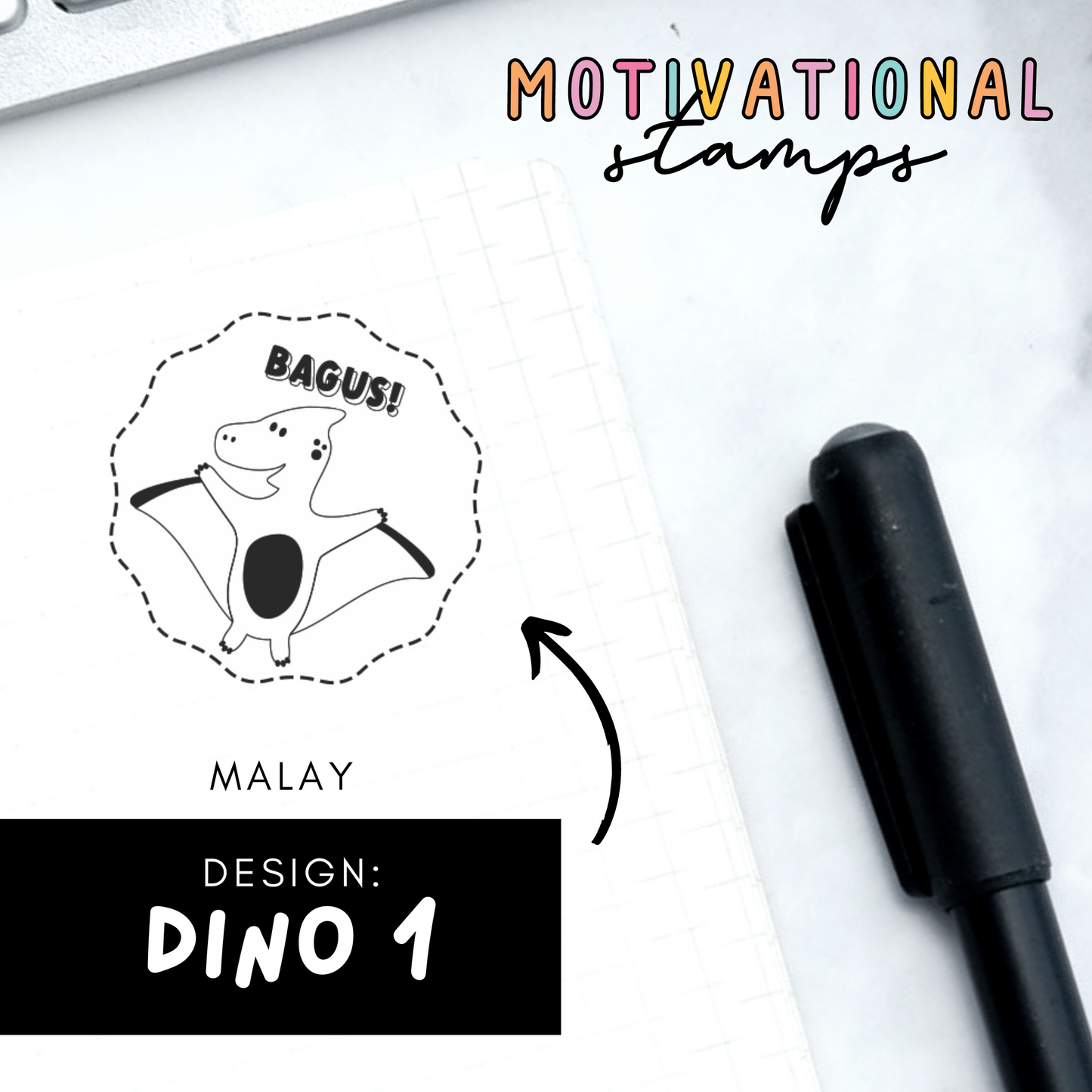 Dino 1 -- Motivational Stamps