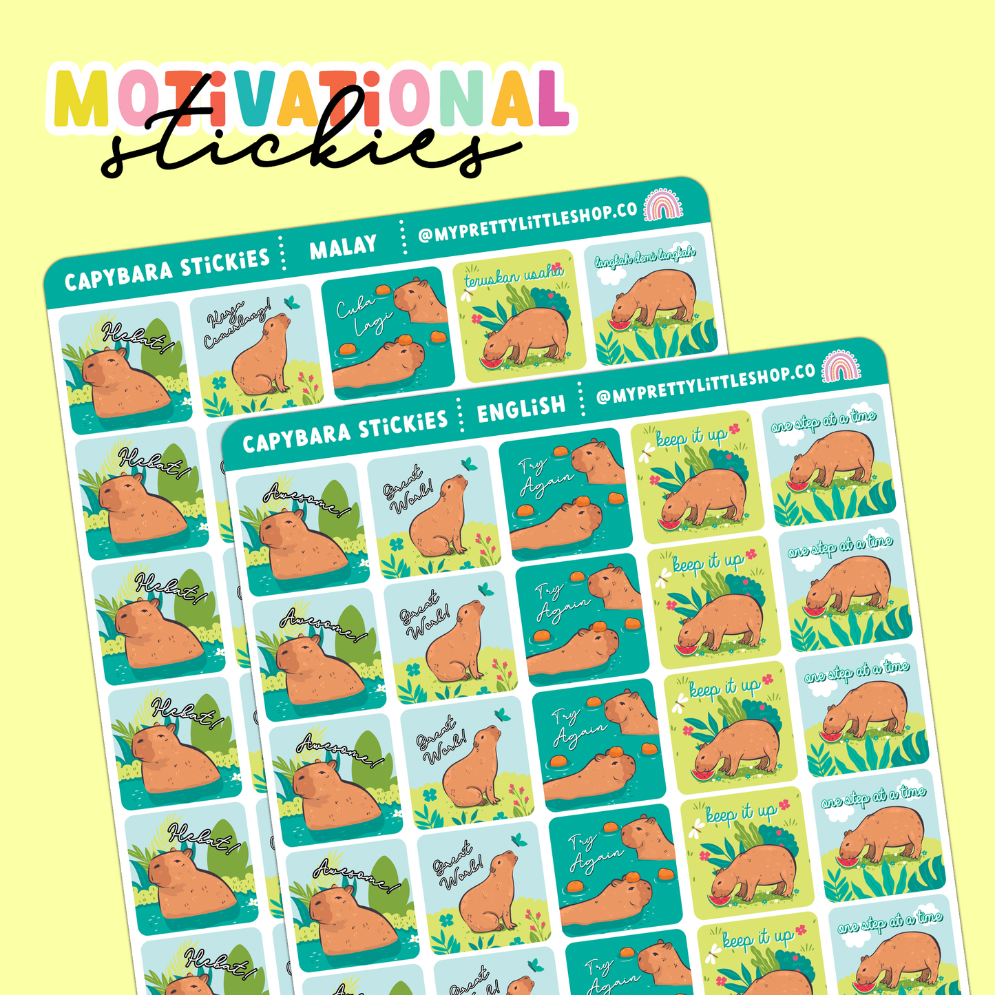 Capybara Motivational Stickies