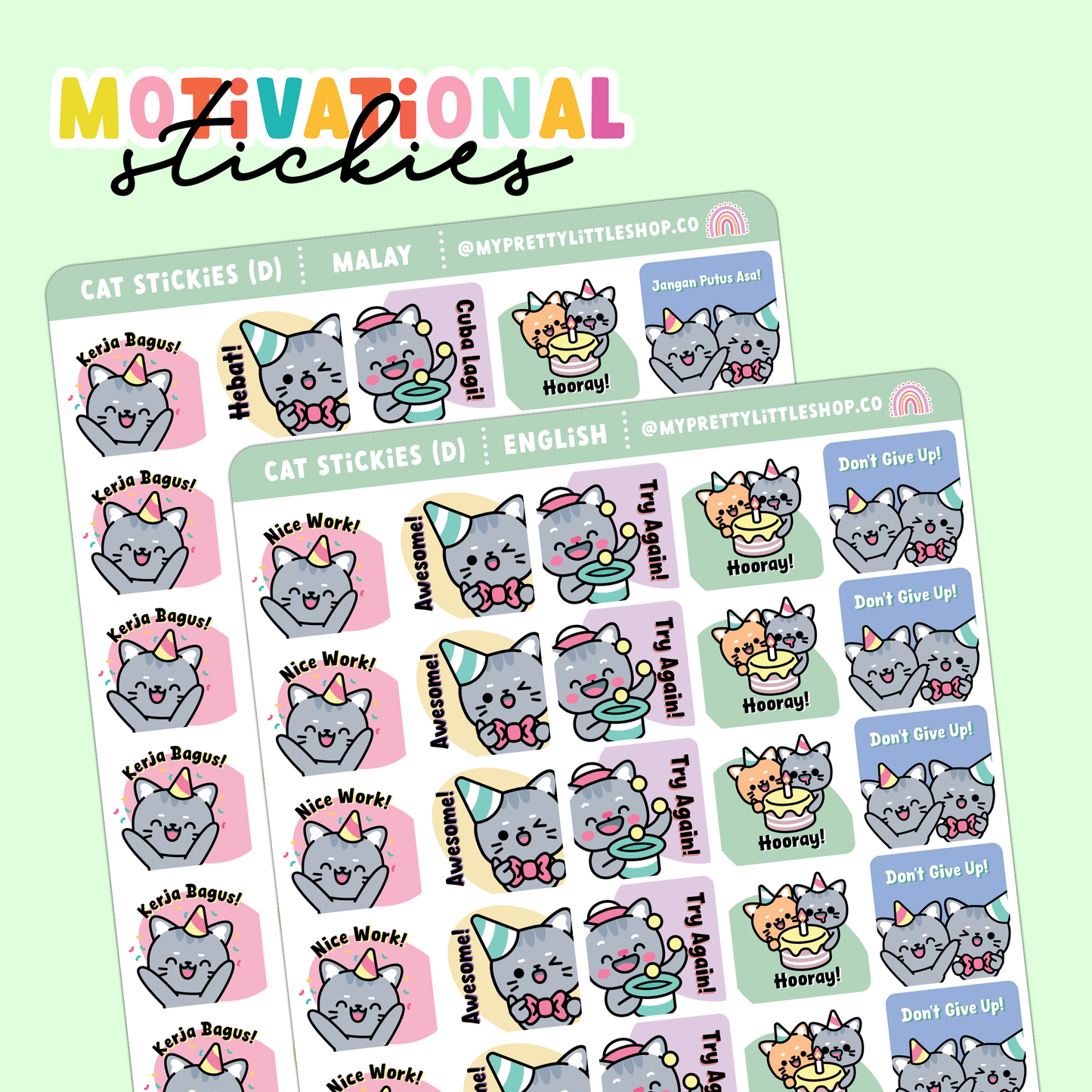 Cat (D) Motivational Stickies