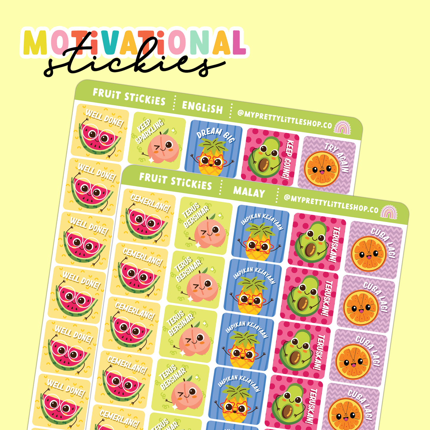 Fruit Motivational Stickies