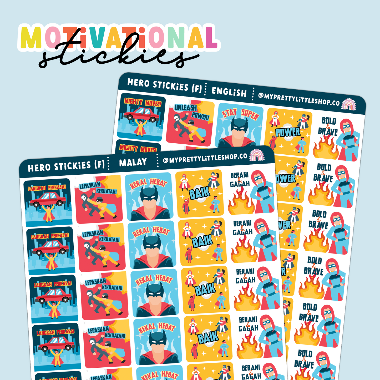 Hero (F) Motivational Stickies