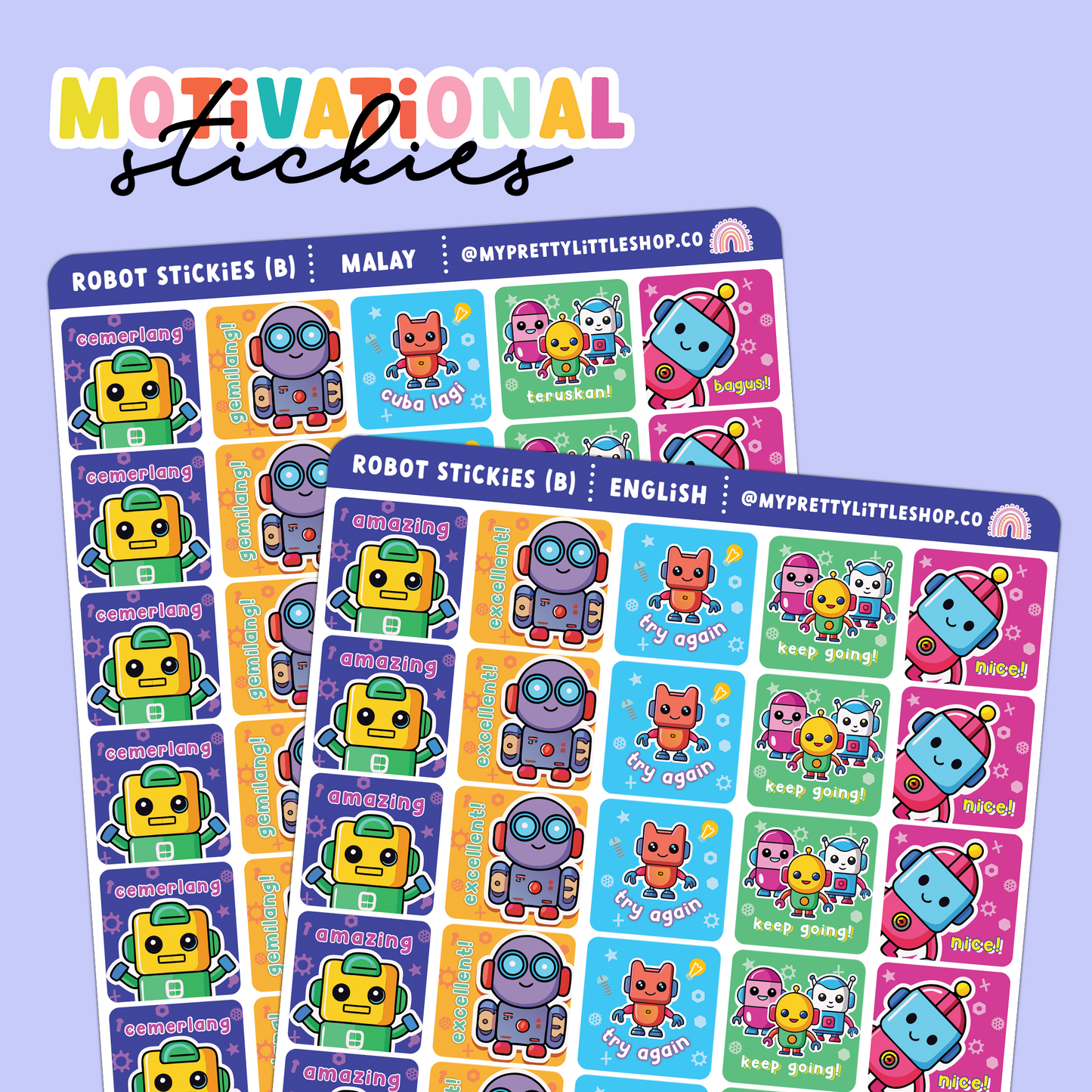 Robot (B) Motivational Stickies