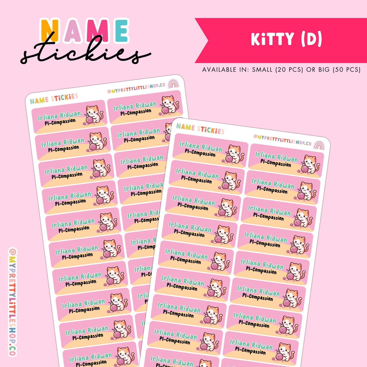 [BUNDLE OF 10] Name Stickies