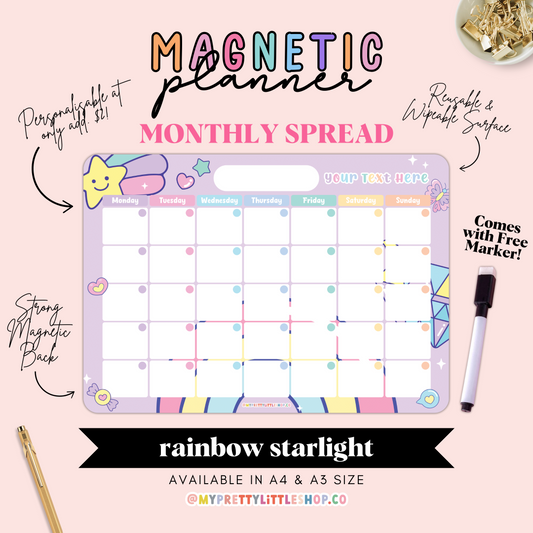 Rainbow Starlight Monthly Magnetic Planner