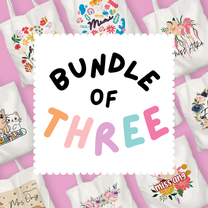 [BUNDLE OF 3] Personalisable Totes