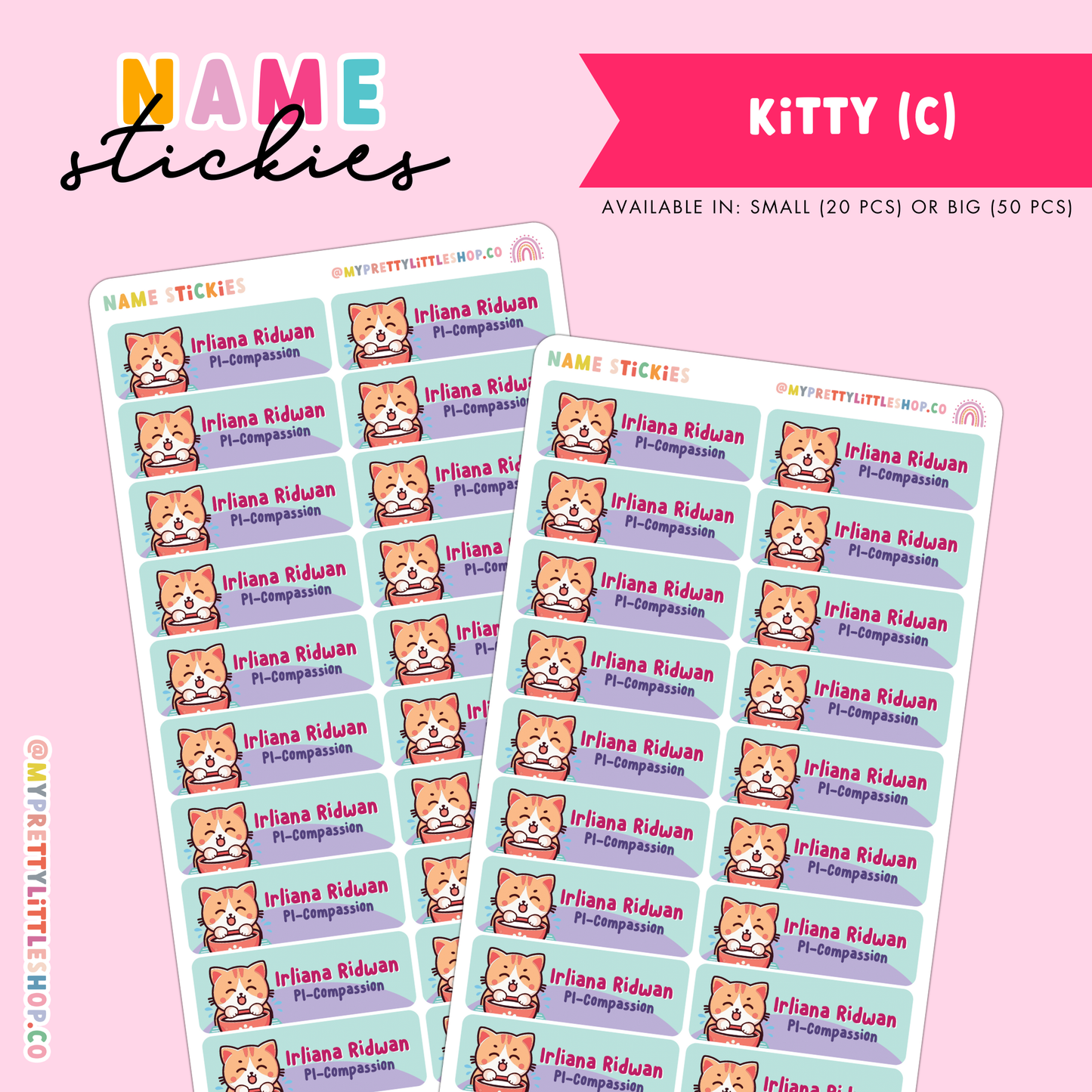 [BUNDLE OF 20] Name Stickies