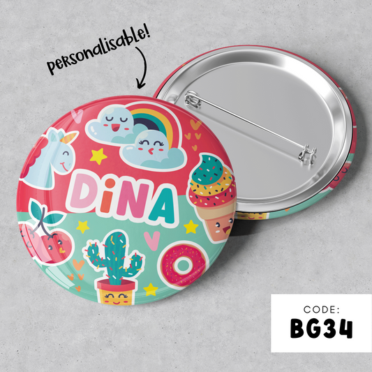 PERSONALISABLE BADGE - BG34