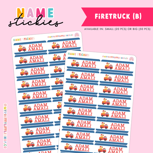 Firetruck (B) Name Stickies