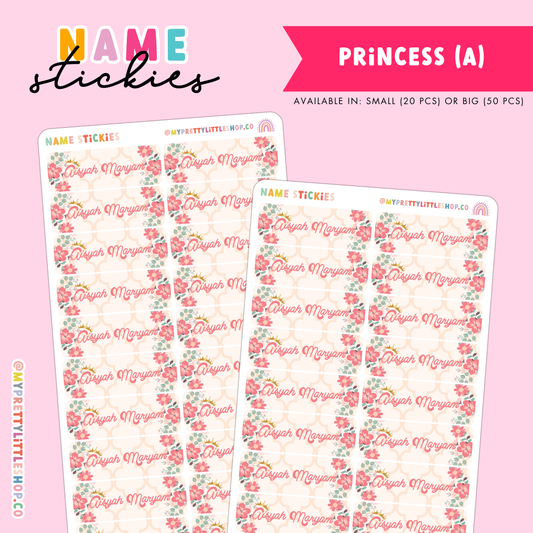 Princess (A) Name Stickies