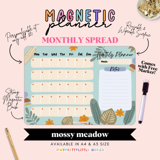 Mossy Meadow Monthly Magnetic Planner