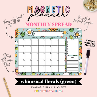 Whimsical Florals Monthly Magnetic Planner