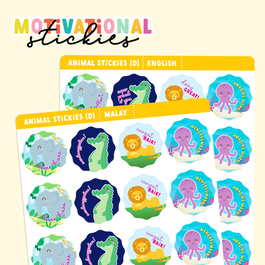 Animal (D) Motivational Stickies