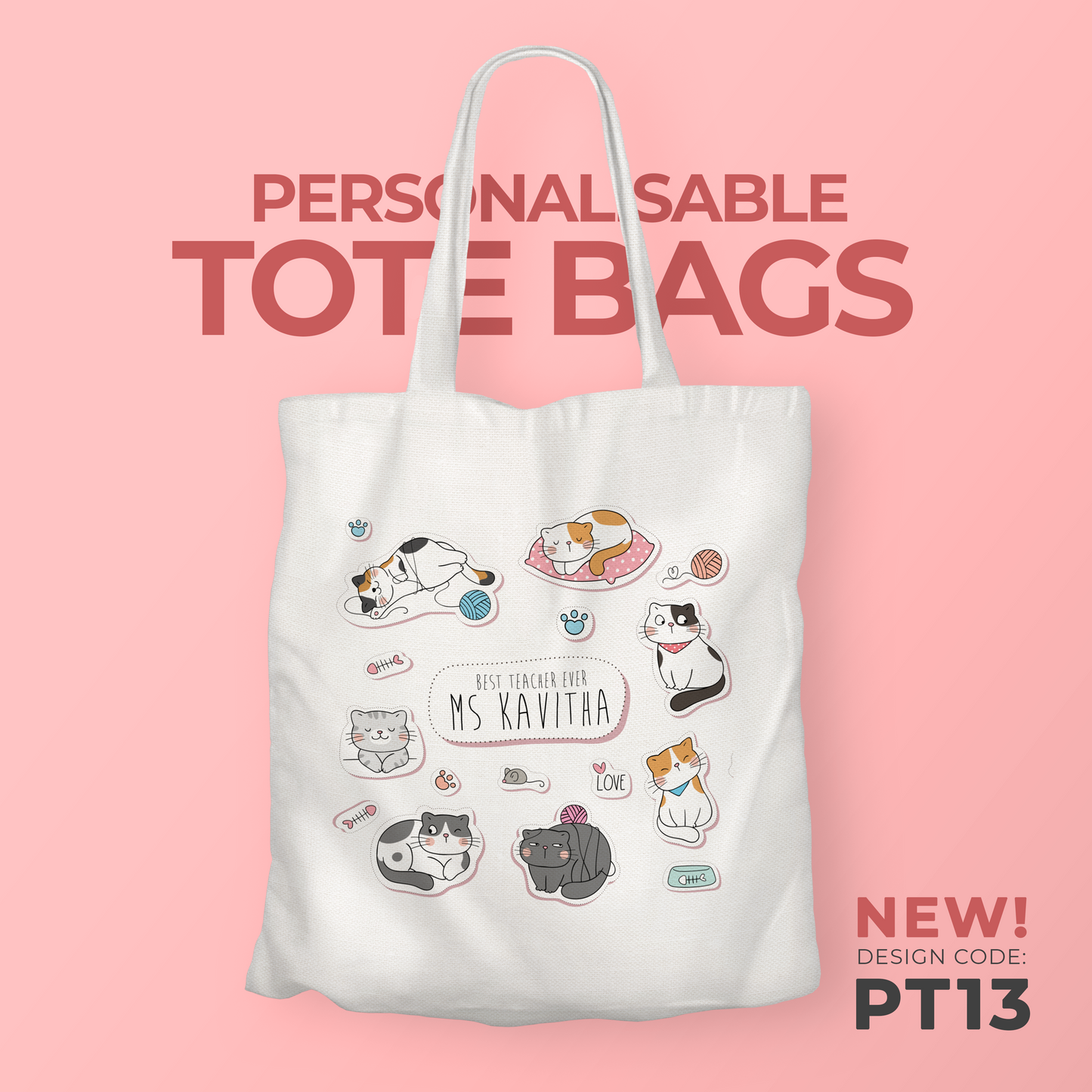 [BUNDLE OF 10] Personalisable Totes